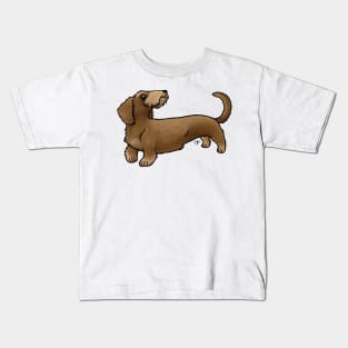 Dog - Wire-Haired Dachshund - Red and Tan Kids T-Shirt
